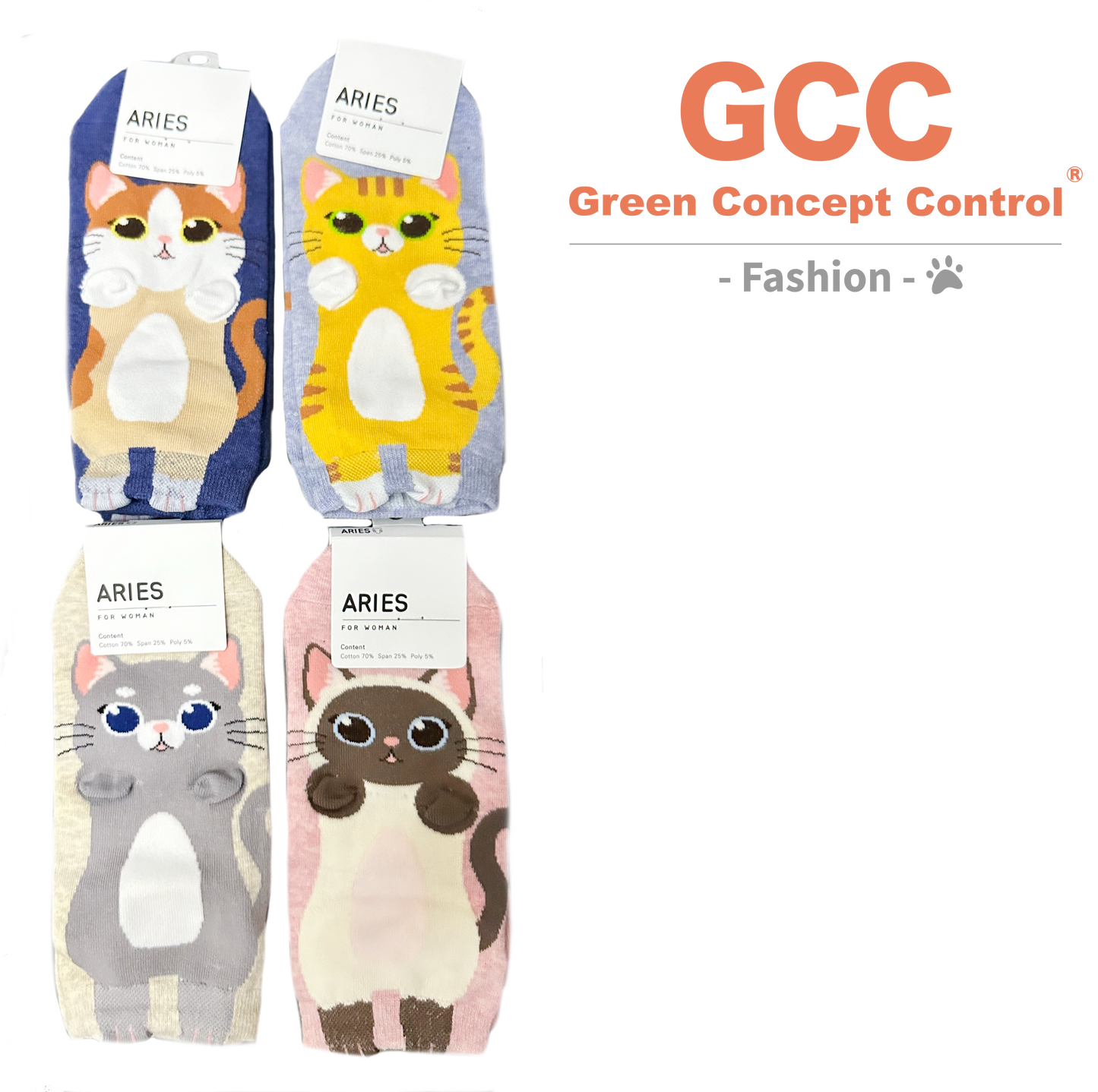 GCC Fashion 貓貓圖案女裝襪